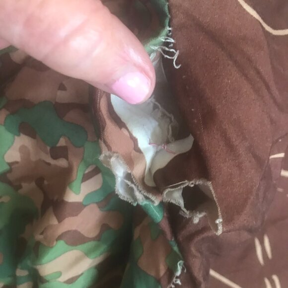 POTTERY BARN BEDSPREAD/COMFORTER CAMO FLIGHT COMMAND REVERSABLE 85"X68 - Picture 9 of 9